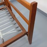 Pair of vintage stackable daybeds in oak wood and metal from the 60s