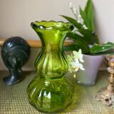 Green glass vase