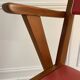 Vintage armchair from the 50s/60s – wood & red faux leather – Scandinavian style