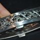 Empire salt shaker in silver metal ALPACA Saleron Napoléon III shuttle laurel frieze