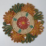 Vintage rattan trivet