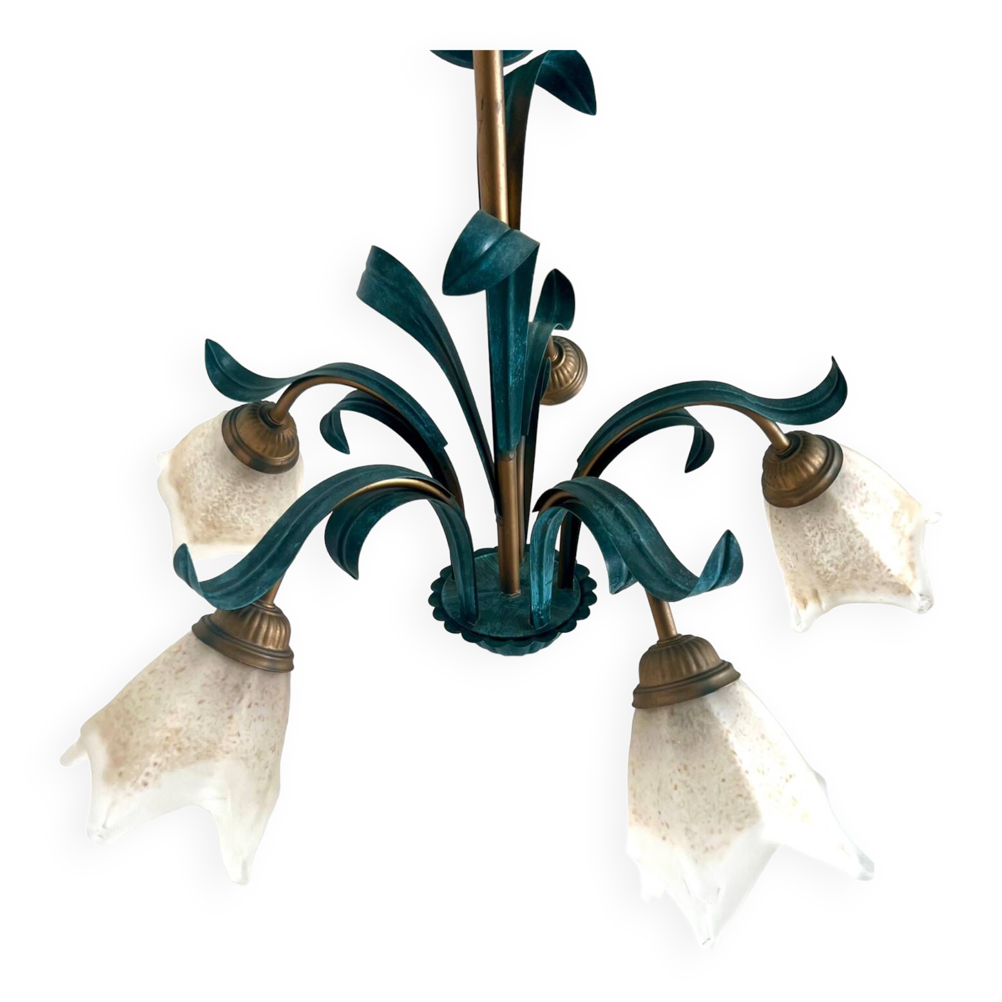 Glass and Metal Chandelier