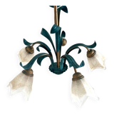 Glass and Metal Chandelier