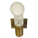 Brass and Pulegoso Glass Wall Lamp attributed to Aldo Nason for Mazzega 1960s