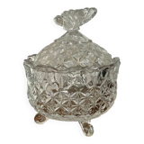 Crystal sugar bowl with butterfly motif
