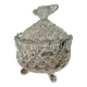Crystal sugar bowl with butterfly motif