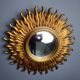 Vintage gilded resin sunburst mirror, 1960s