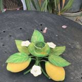 Metal candle holder vintage lemons
