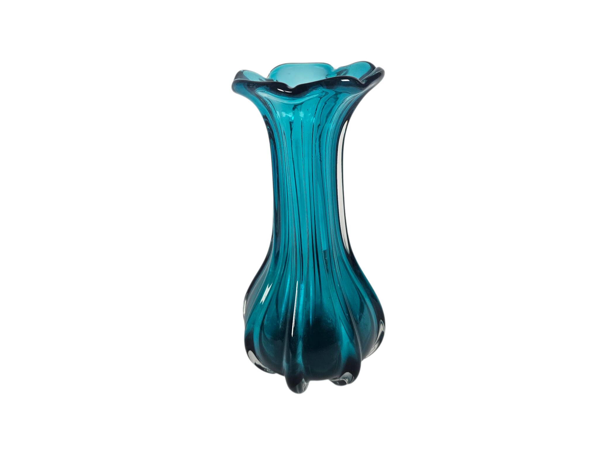 Murano - vase - aqua blue - Italy - 3rd quarter of the 20th century
