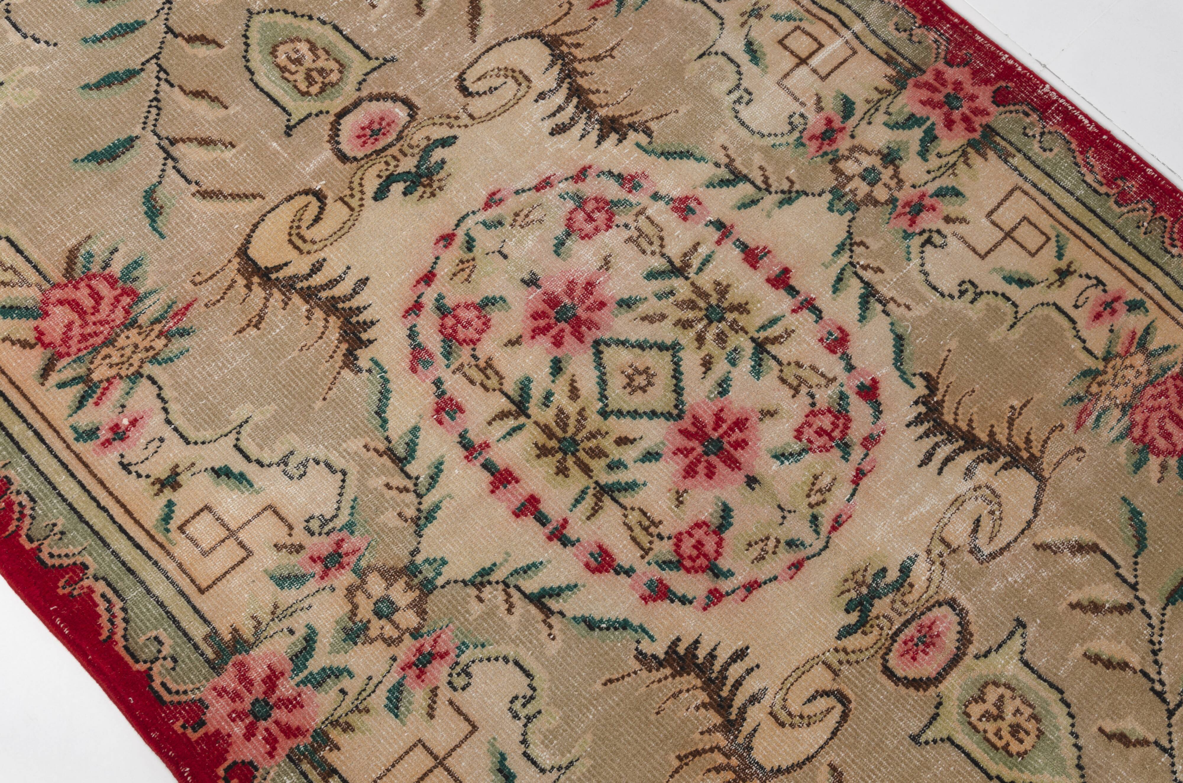 Vintage Turksh Floor Wool Rug