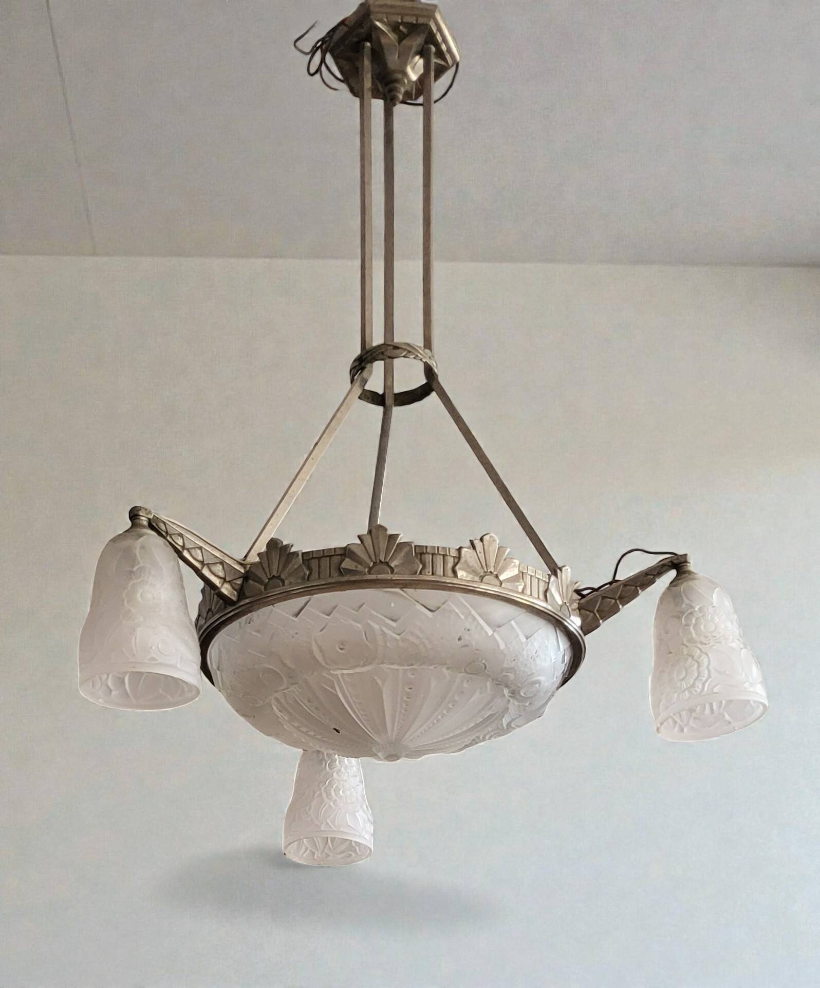 Lustre Art Déco Muller Frères Lunéville 1930