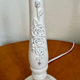 Shabby white patina wooden lamp base