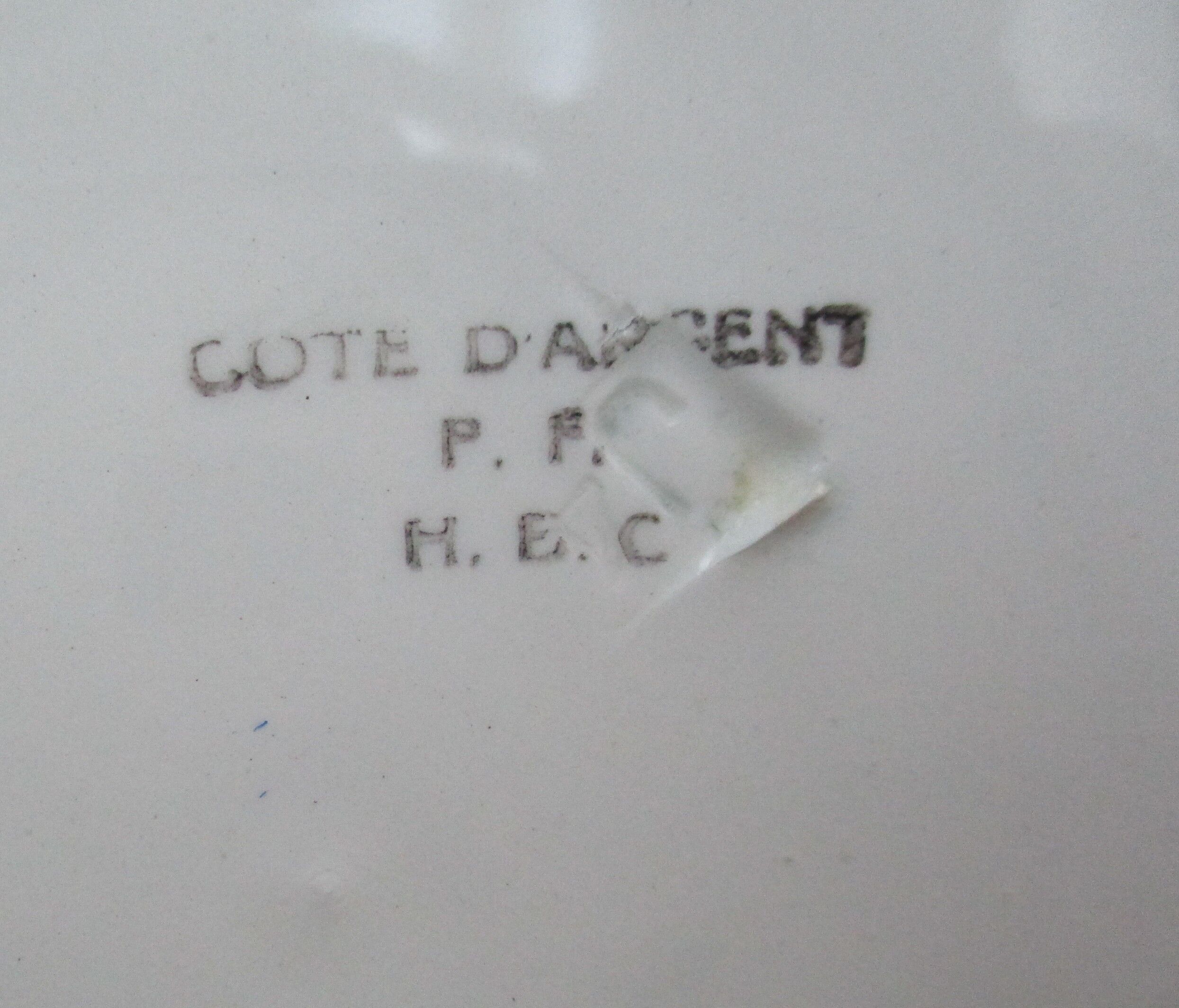 Plate H B C "Silver Coast"