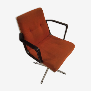 Fauteuil de bureau orange pivotant vintage