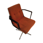 Fauteuil de bureau orange pivotant vintage