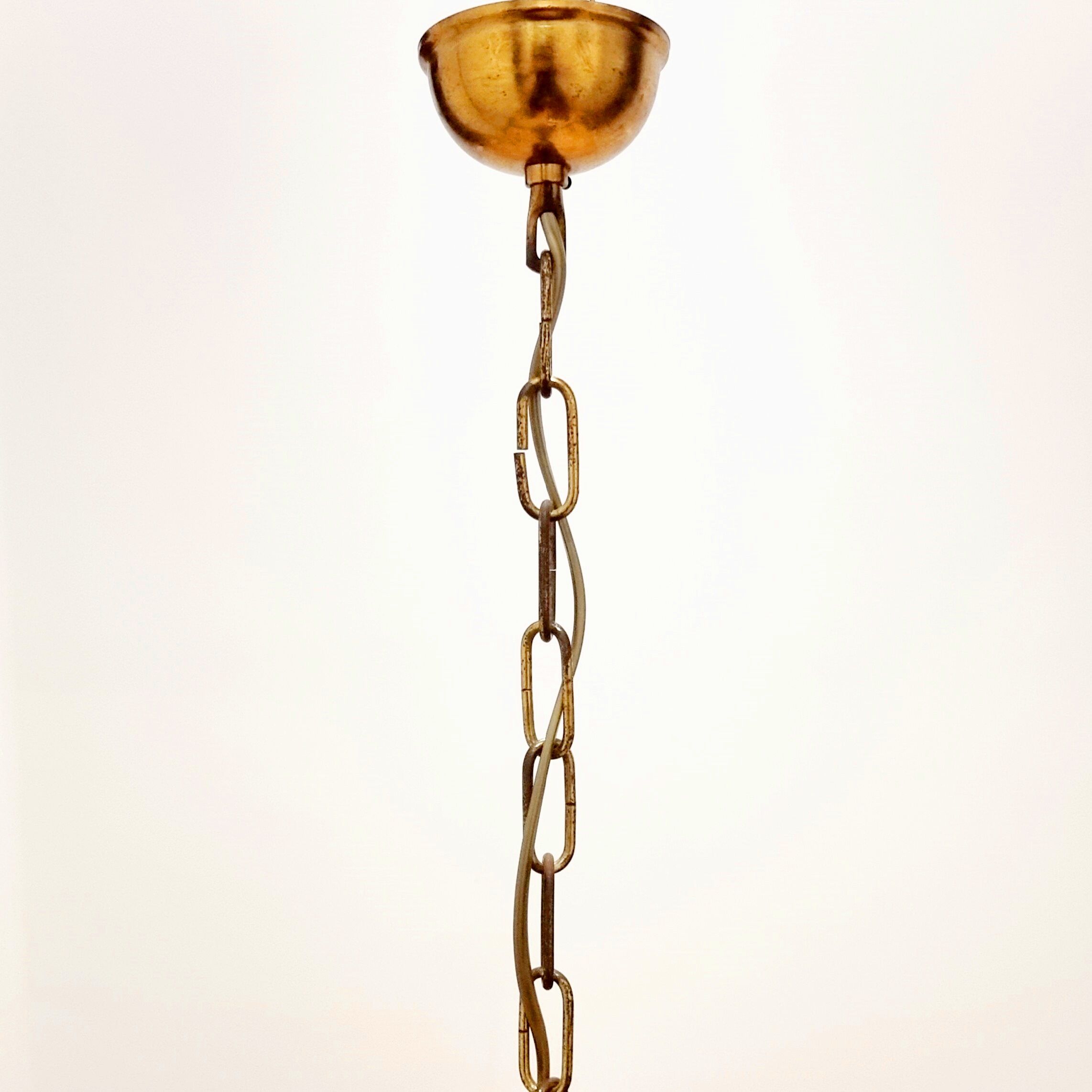 Murano glass & brass teardrop waterfall chandelier, italy, 1970s
