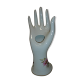Baguier soliflore en céramique blanche avec décors