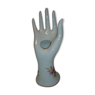 White hand ceramic soliflore with decorations