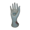 White hand ceramic soliflore with decorations