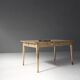 Painted Wooden Farm Table with Tapered Legs, France 1800s