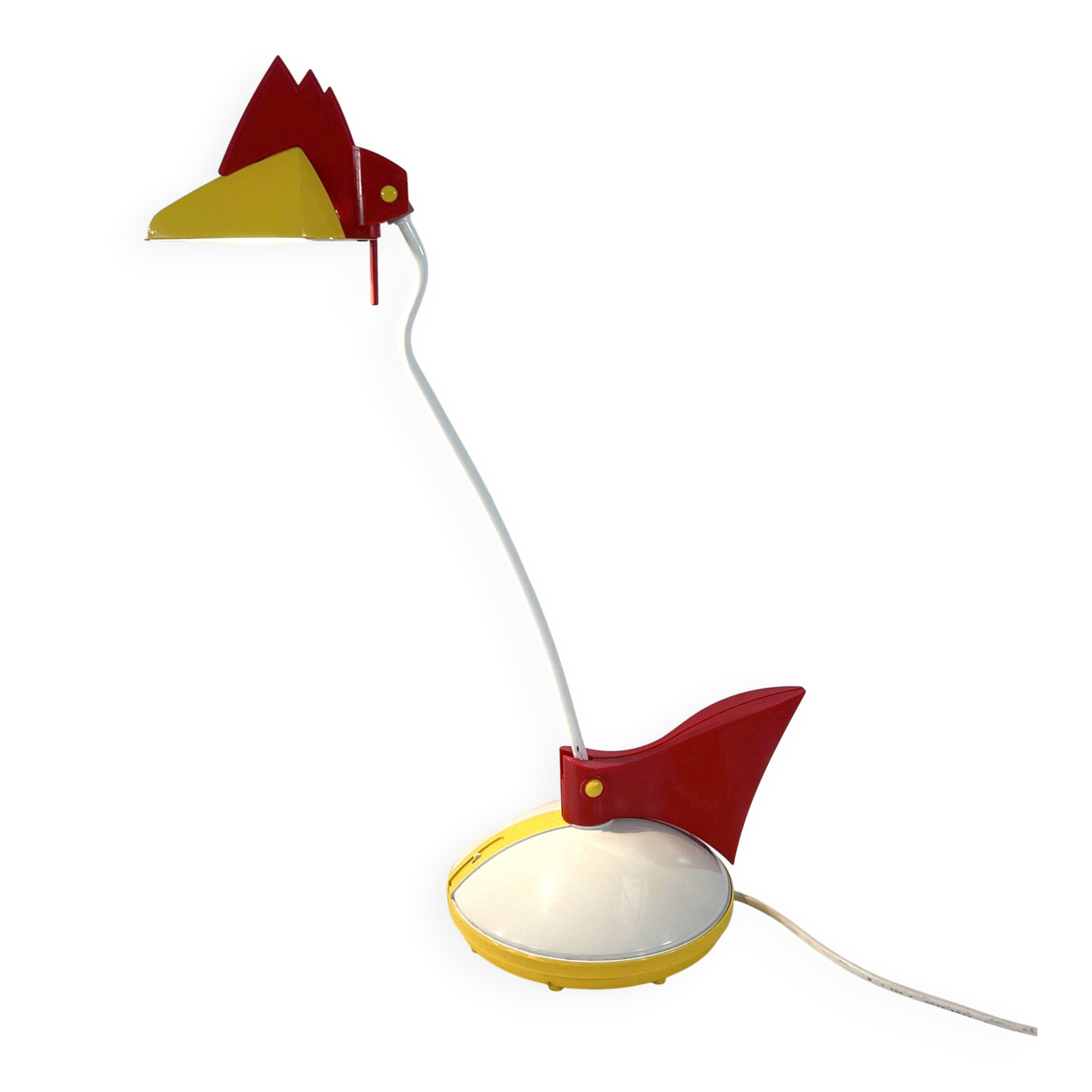 Lampe de bureau toucan rouge et blanche de brilliant leuchten Germany, 1980