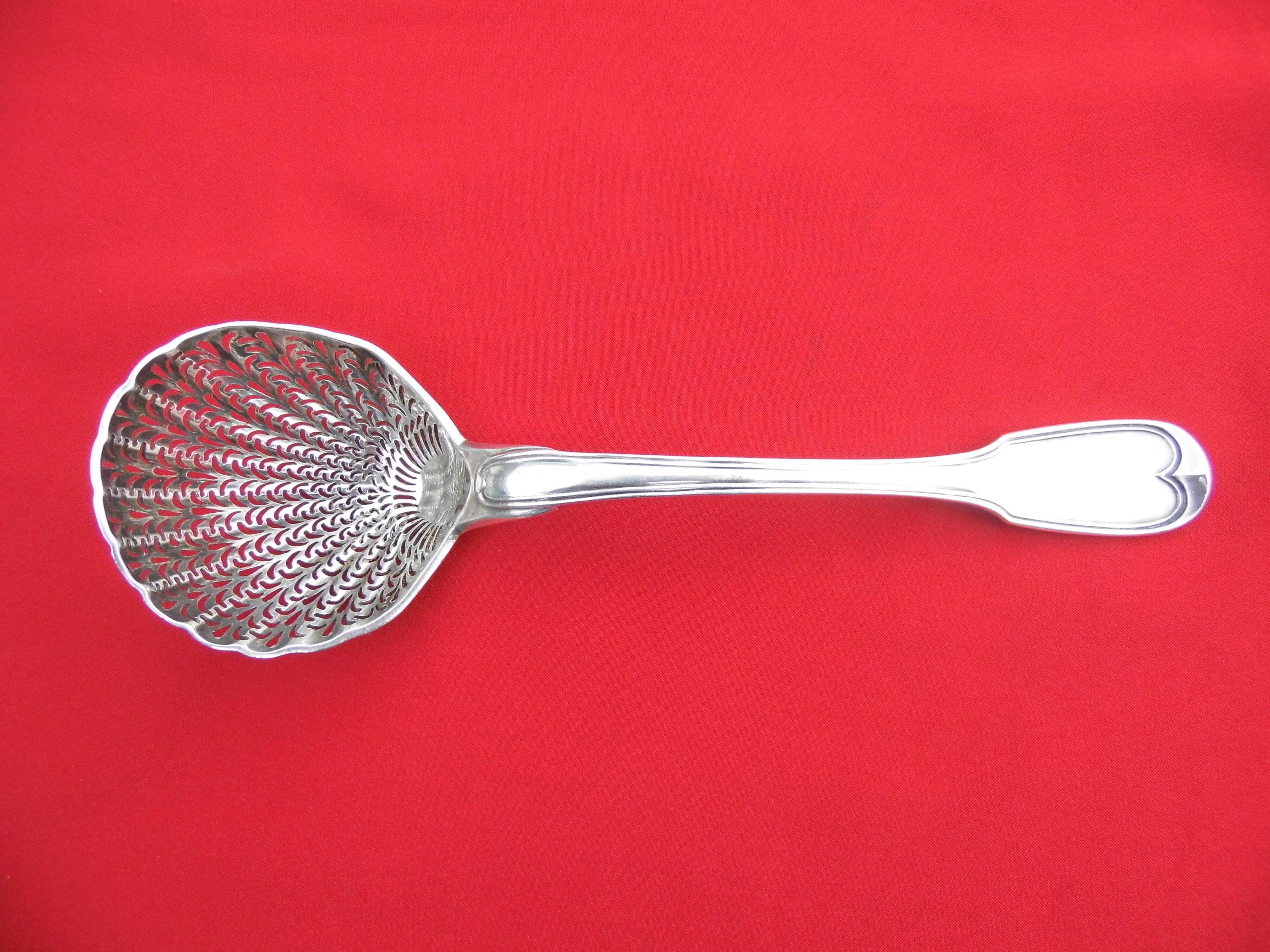Sugar spoon, sprinkler, solid silver rooster punch, early nineteenth century