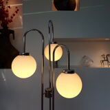 Italian lamppost 3 globes opalines 60s