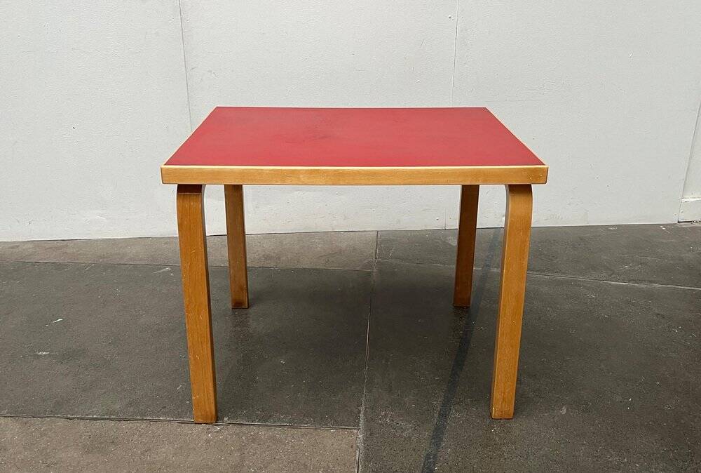 Mid-century red dining table or desk by Alvar Aalto for Artek, 1960s