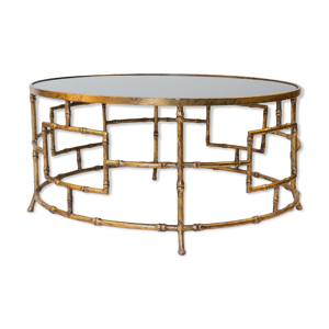 table basse ronde bambou
