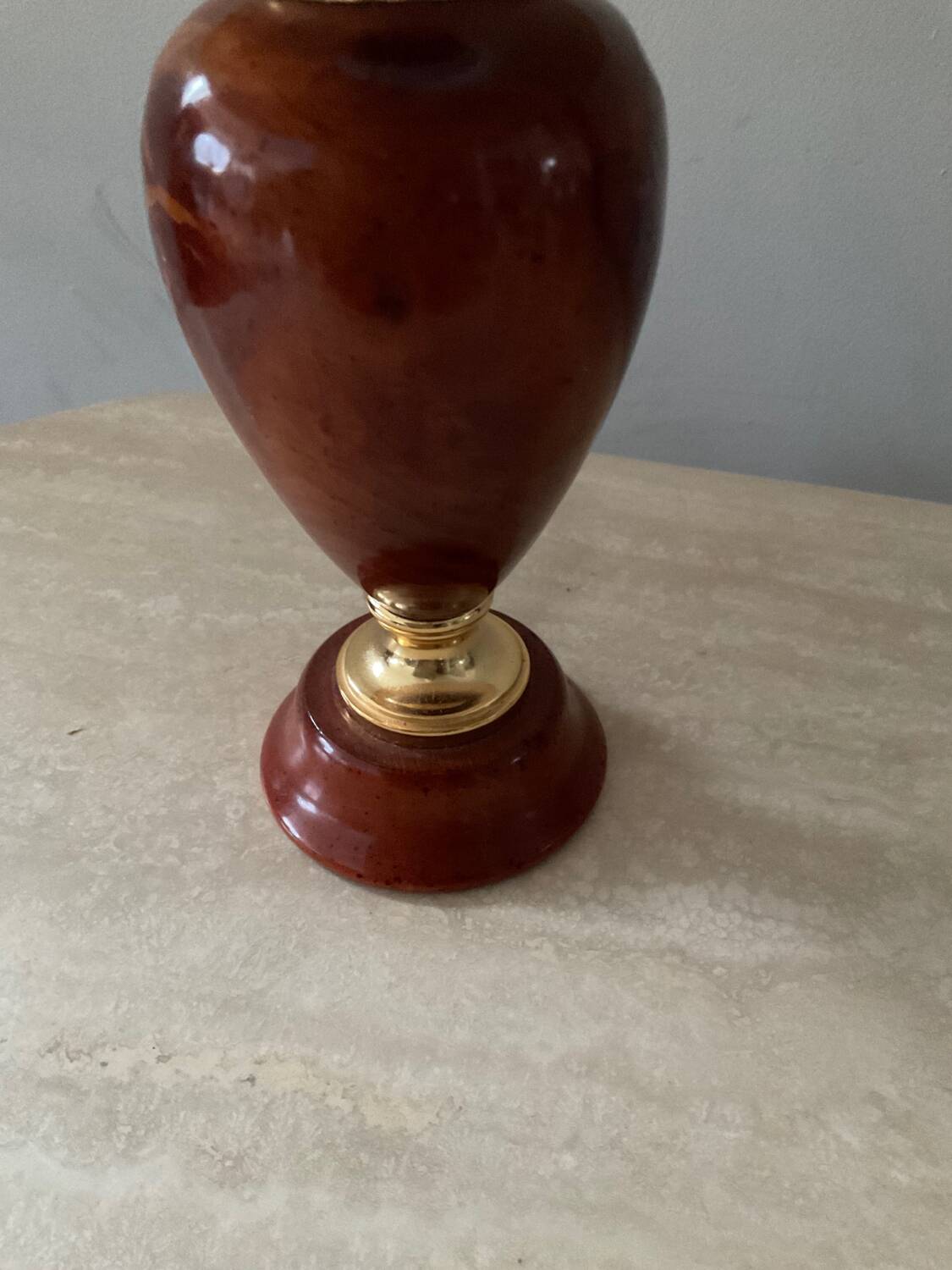 Le Dauphin house lamp in wood and brass from the 70s-80s