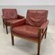 Vintage Danish Lounge Chairs In Rosewood And Leather. 1960s. 5