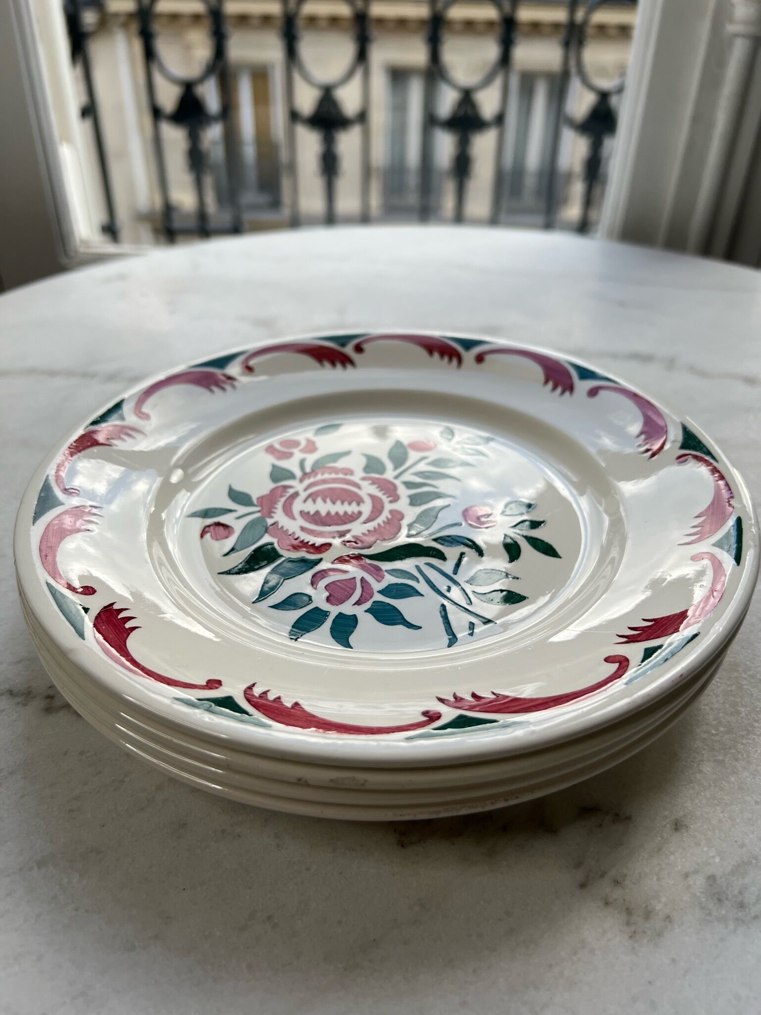 4 plates Longwy France