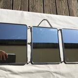 Triplet resaleable triple barber mirror back black varnish 69x27