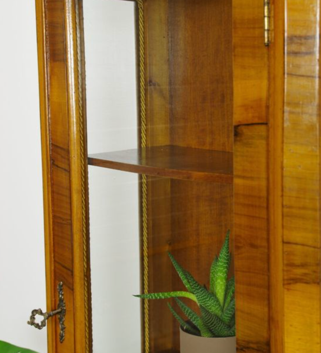 Vintage walnut wood showcase