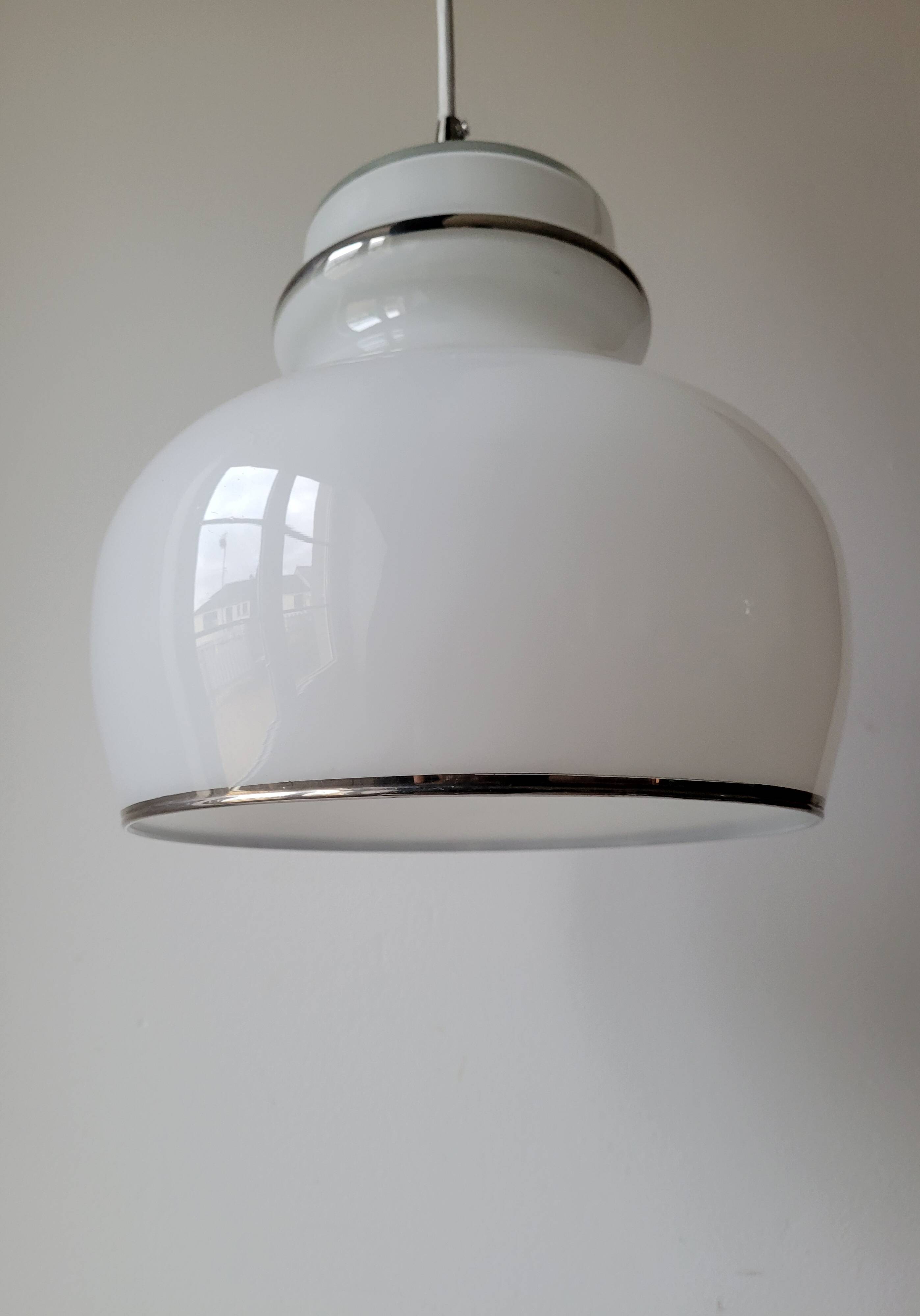 White opaline pendant light