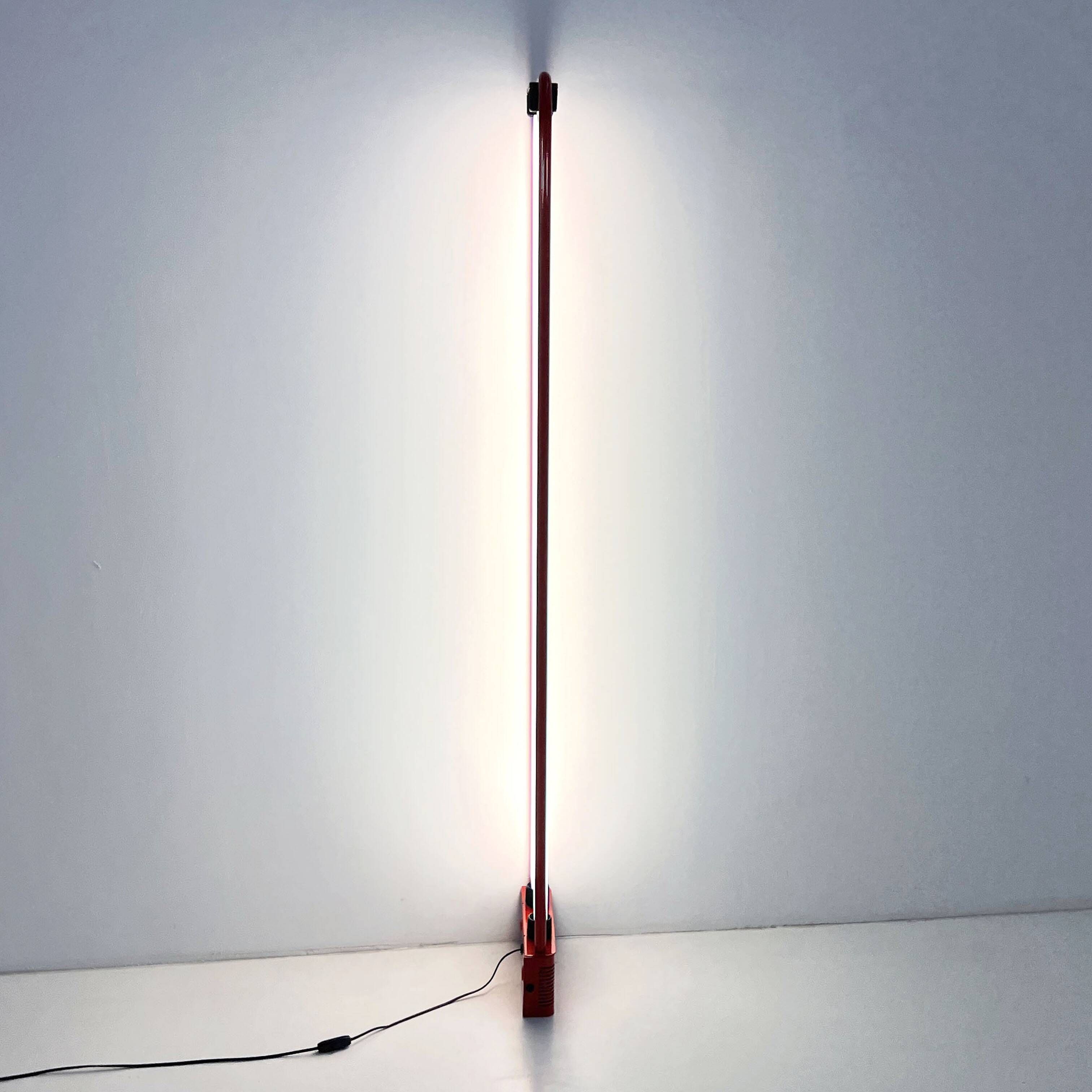 Red floor lamp by Gian N. Gigante for Zerbetto, 1980