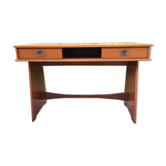 Vintage teak marine desk with 2 drawers.