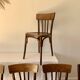 ensemble de 6 chaises bistrot en bois courbé années 50
