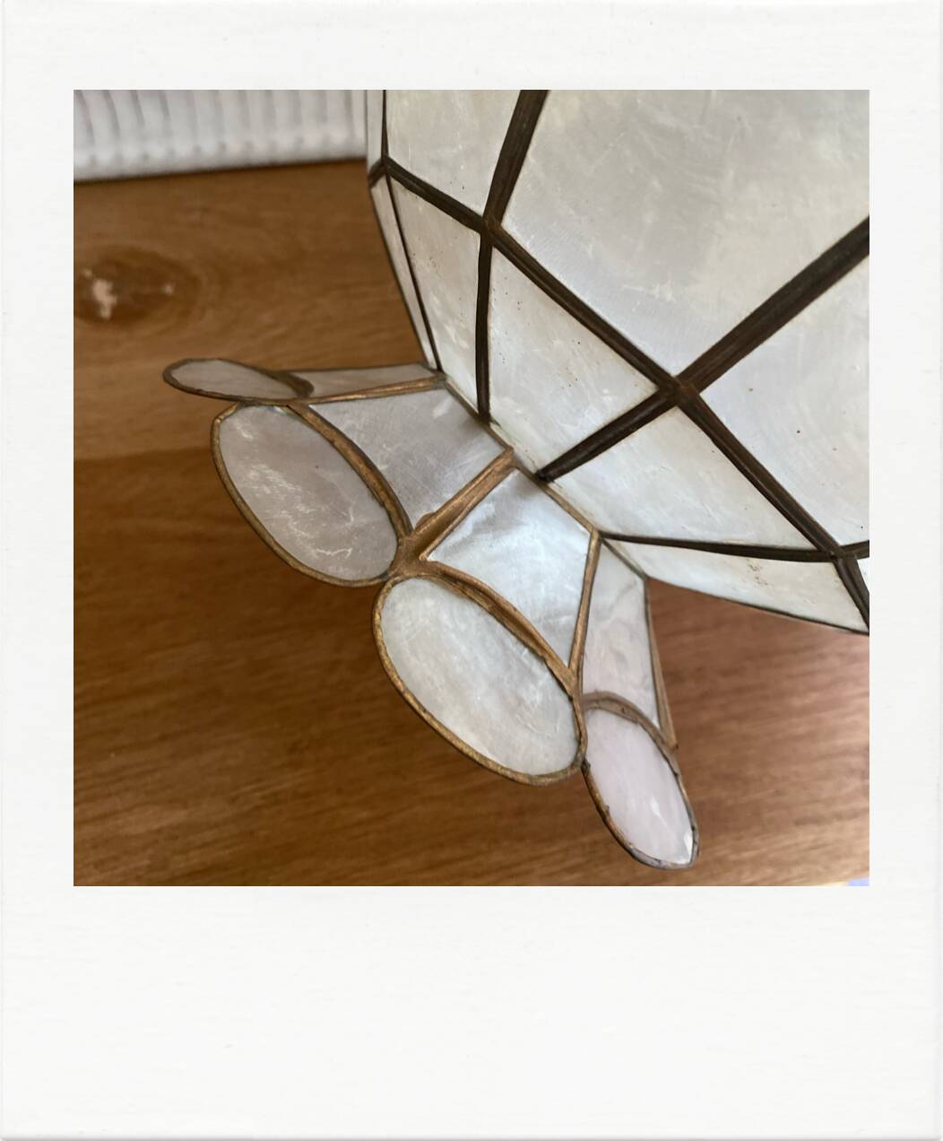 Mother-of-pearl and brass lampshade