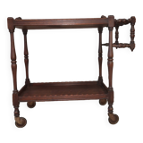 Serving trolley bar servant removable tray rustic oak