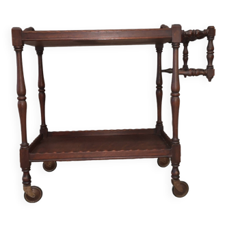 Serving trolley bar servant removable tray rustic oak