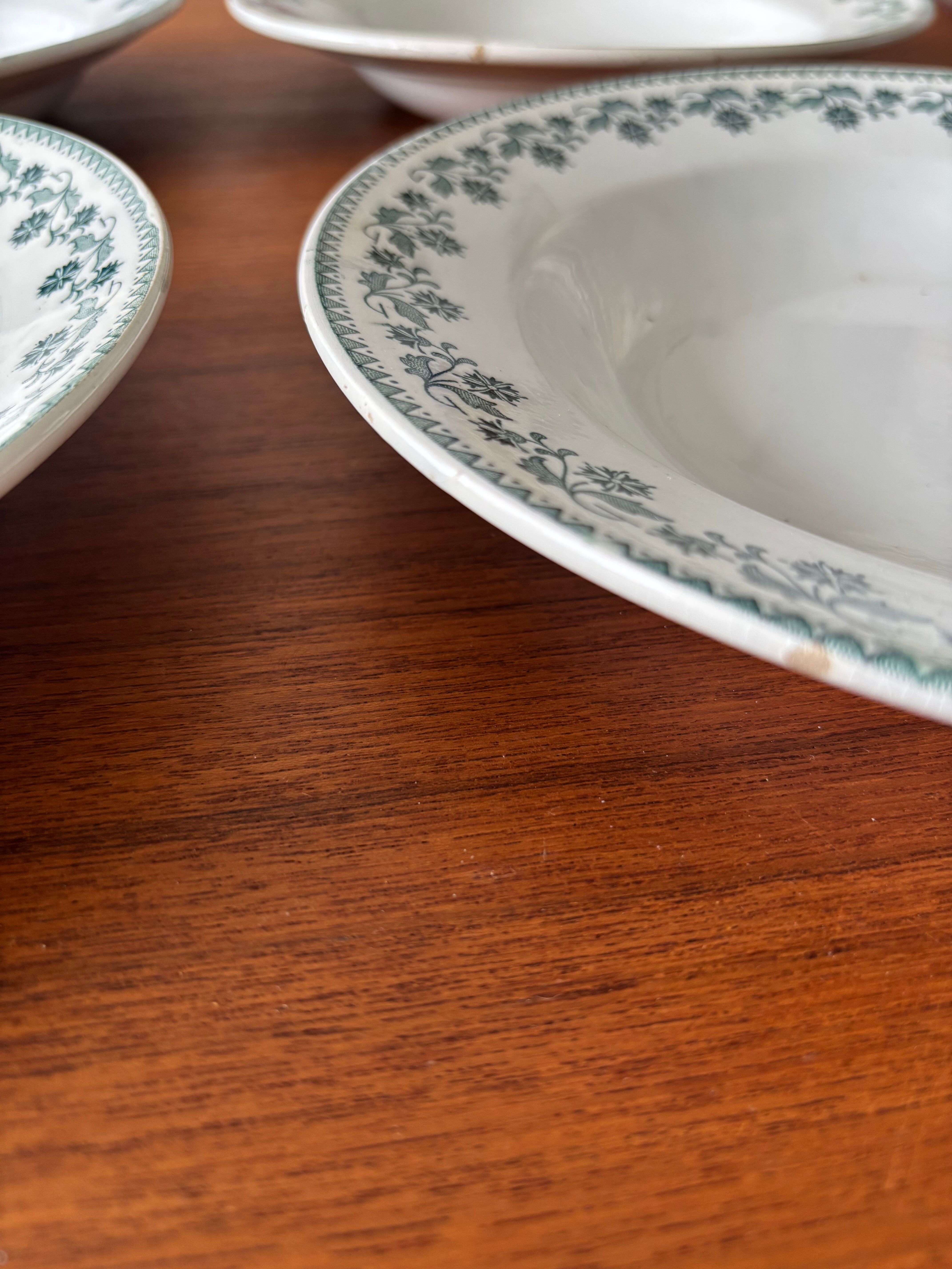 Set of 4 deep plates Terre de Fer Moulin des Loups model George