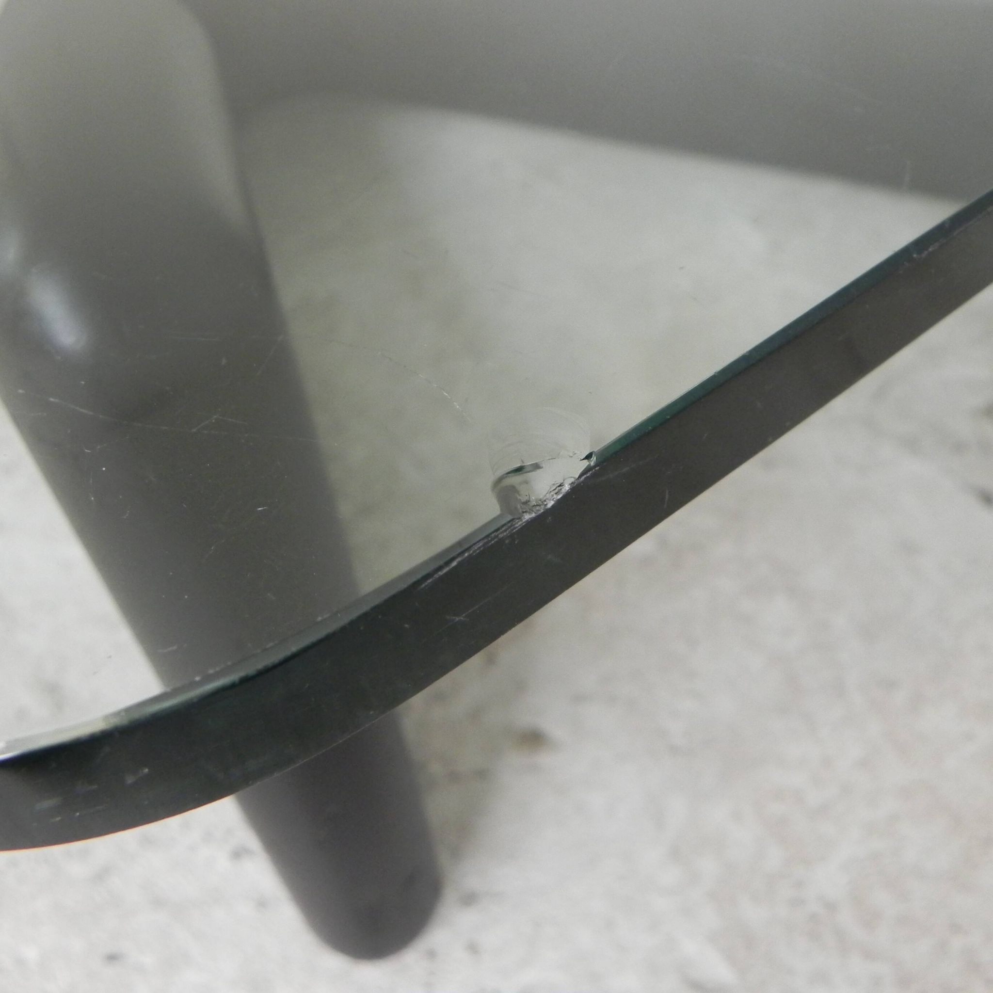 Vintage coffee table with organic black wooden base, 1970s