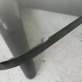 Vintage coffee table with organic black wooden base, 1970s