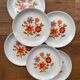 6 old flat plates in French earthenware Moulin des loups