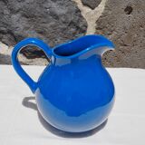 Blue ceramic belly pitcher