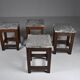 Tabourets vintage en pierre et bois x 4
