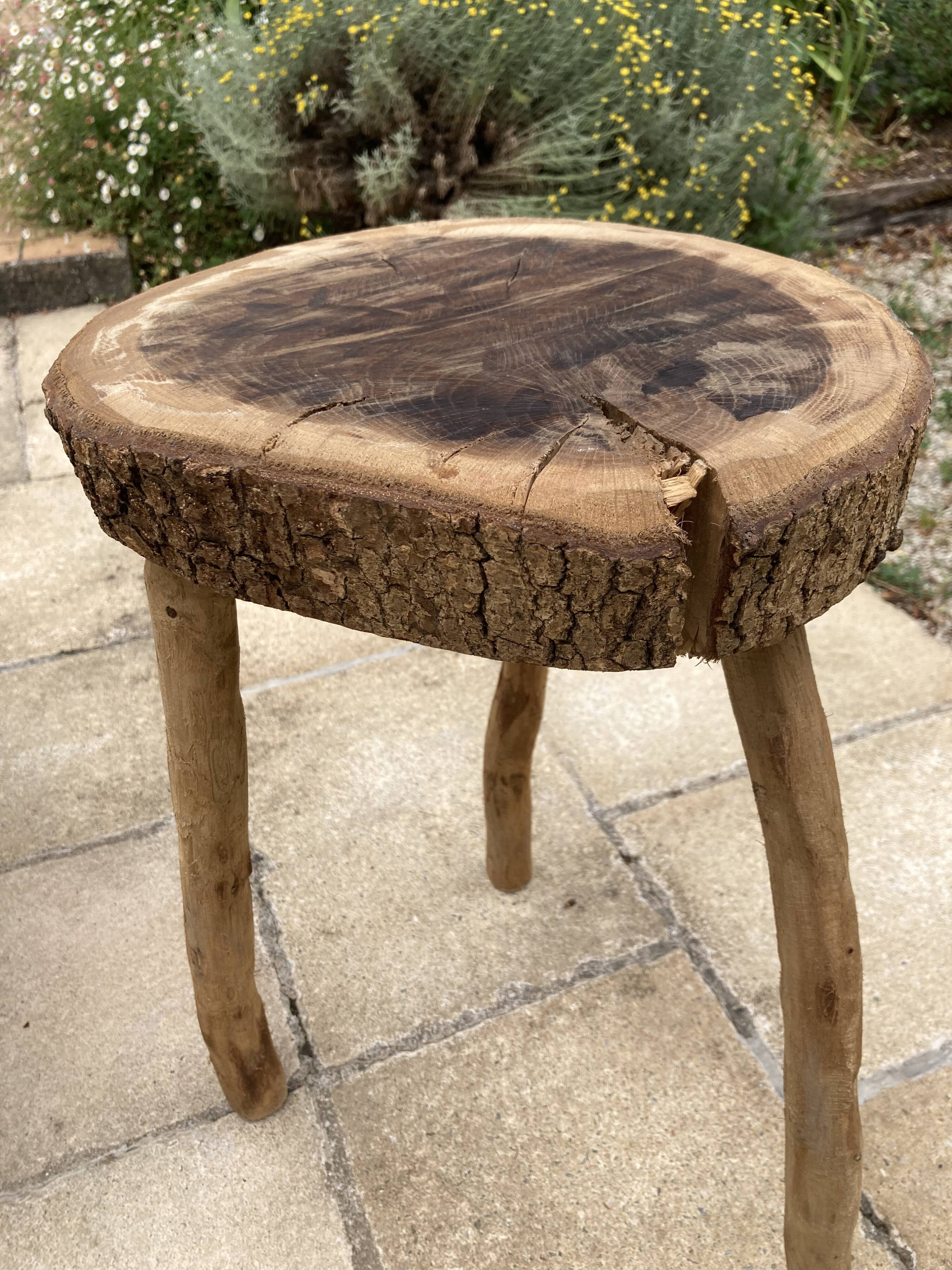 Brutalist coffee table and its stool
