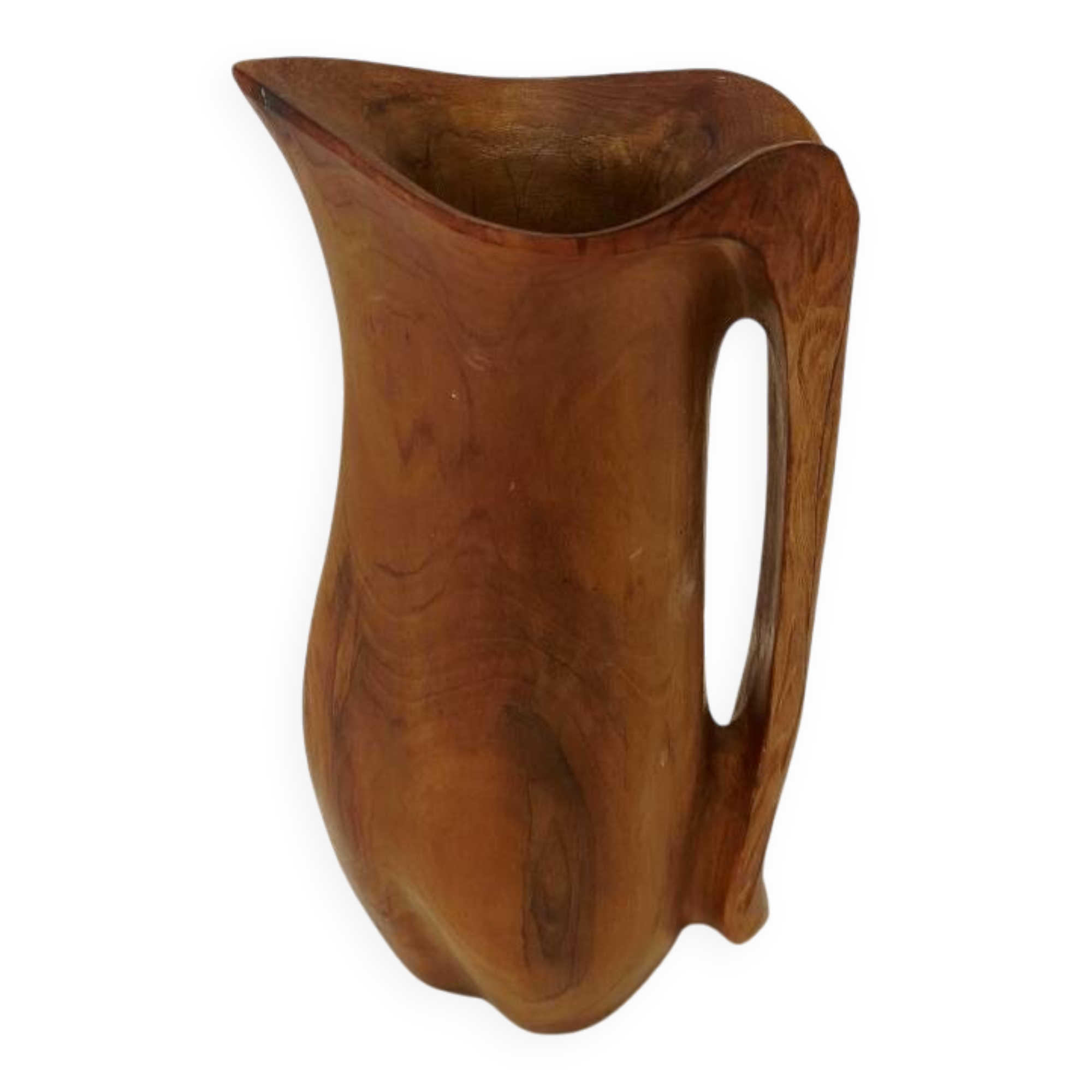 Vintage olive wood carafe pitcher