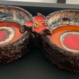 Vintage 1970s glazed ceramic trinket tray